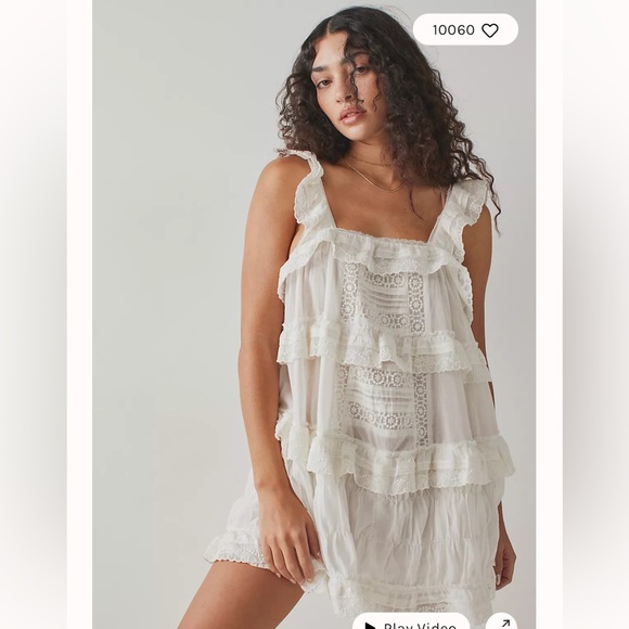 Free People Intimately - Tiered and True Romper in Ivory - Picture 3 of 9